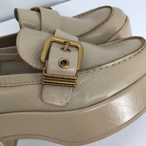 Dolce Vita Yonder Sesame Crinkle Patent Leather Platform Loafer NWOT Size 8 - Picture 9 of 11